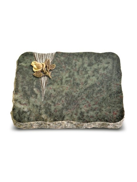 Grabplatte Tropical Green Delta Rose 3 (Bronze)