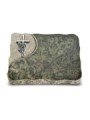 Grabplatte Tropical Green Folio Kreuz/Rose (Alu)