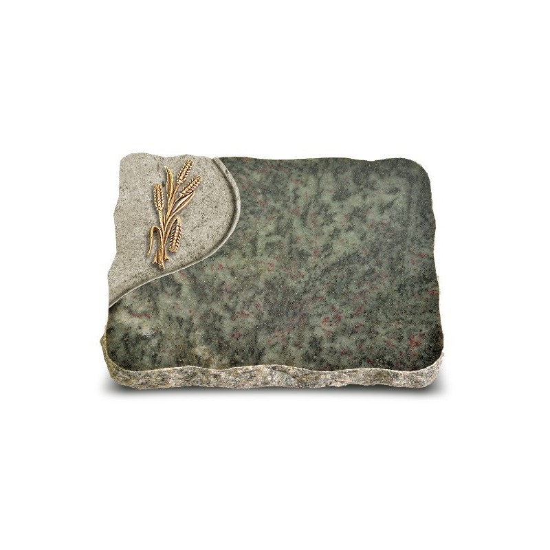 Grabplatte Tropical Green Folio Ähren 1 (Bronze)