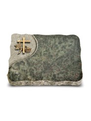 Grabplatte Tropical Green Folio Kreuz 1 (Bronze)