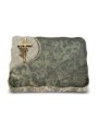 Grabplatte Tropical Green Folio Kreuz/Rose (Bronze)
