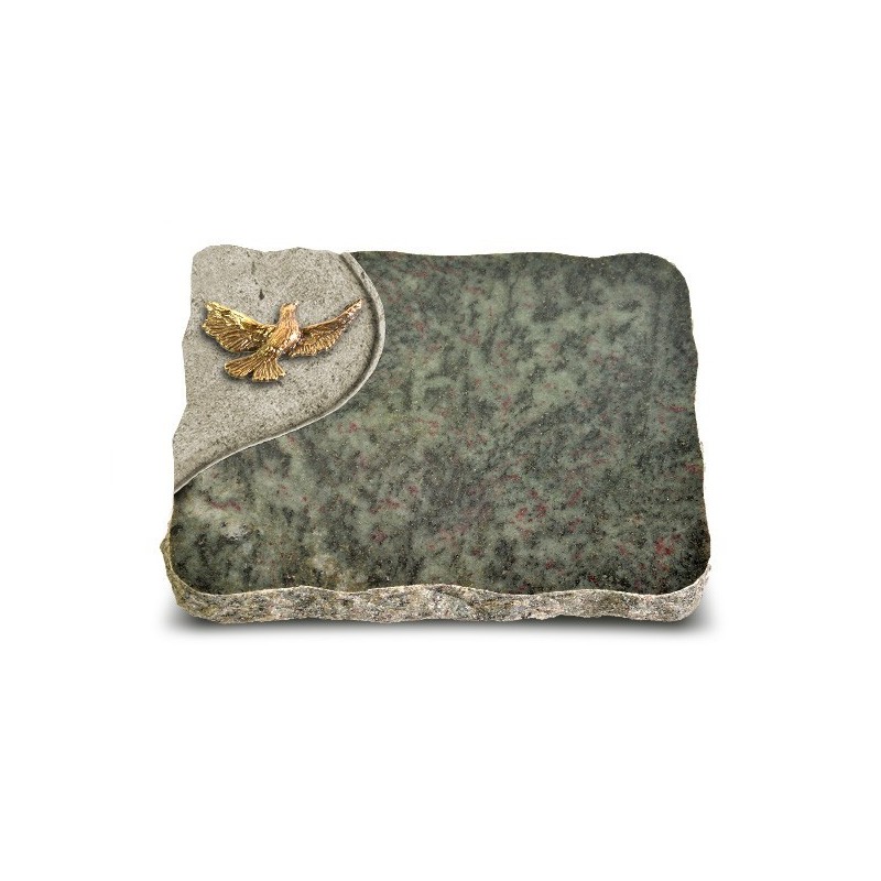 Grabplatte Tropical Green Folio Taube (Bronze)