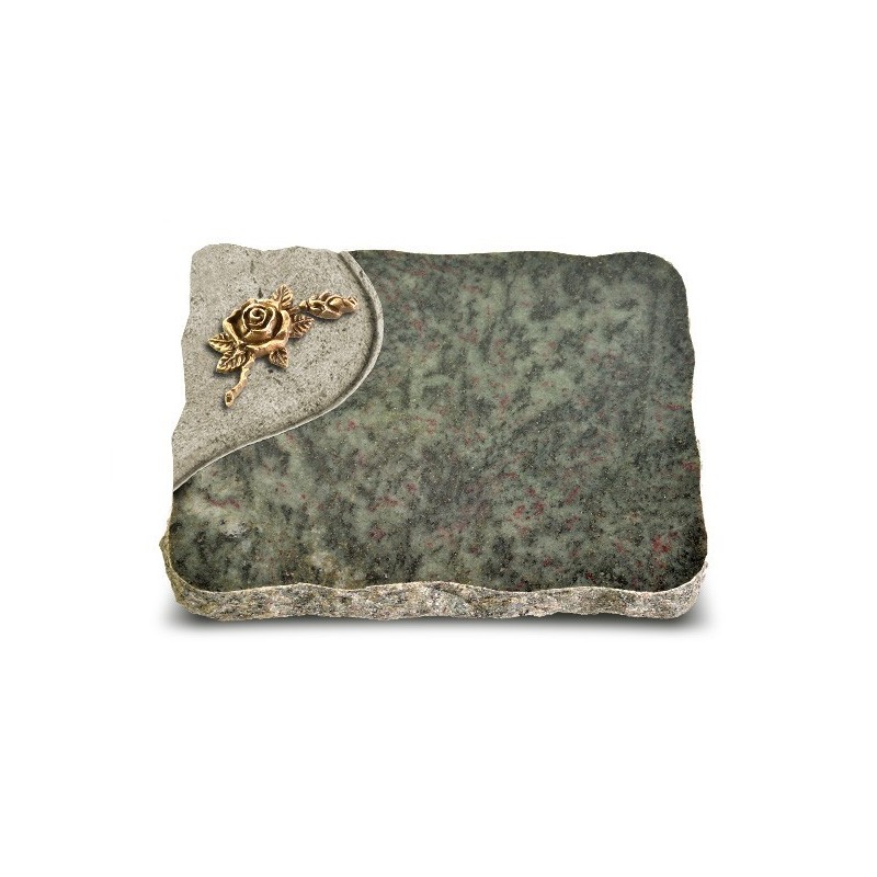 Grabplatte Tropical Green Folio Rose 1 (Bronze)