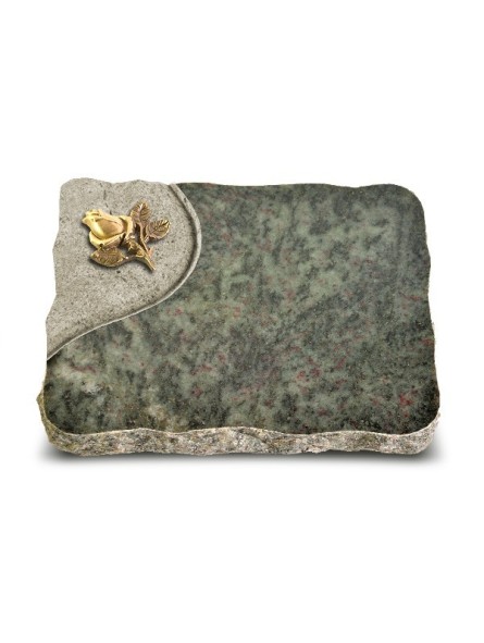Grabplatte Tropical Green Folio Rose 3 (Bronze)