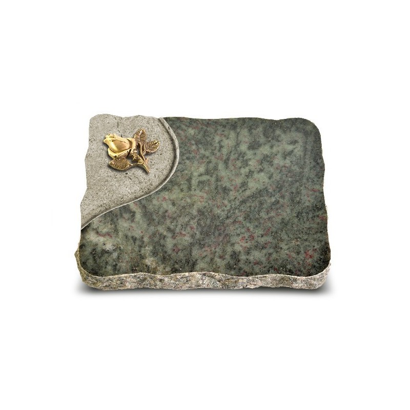 Grabplatte Tropical Green Folio Rose 3 (Bronze)