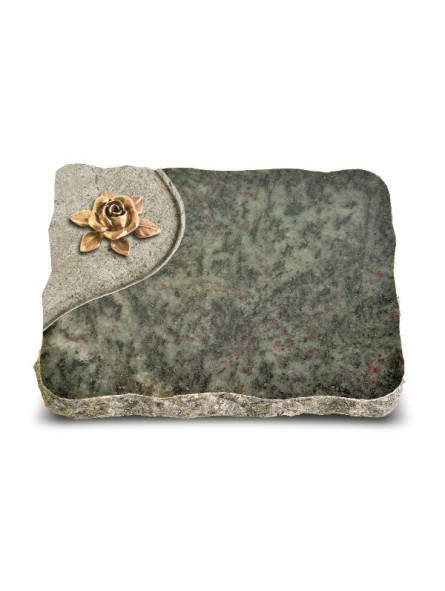 Grabplatte Tropical Green Folio Rose 4 (Bronze)