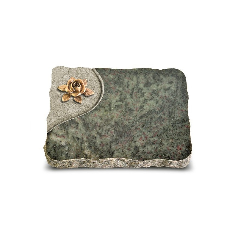 Grabplatte Tropical Green Folio Rose 4 (Bronze)