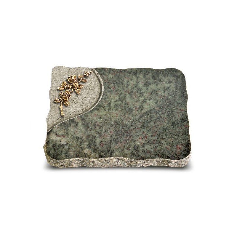 Grabplatte Tropical Green Folio Rose 5 (Bronze)