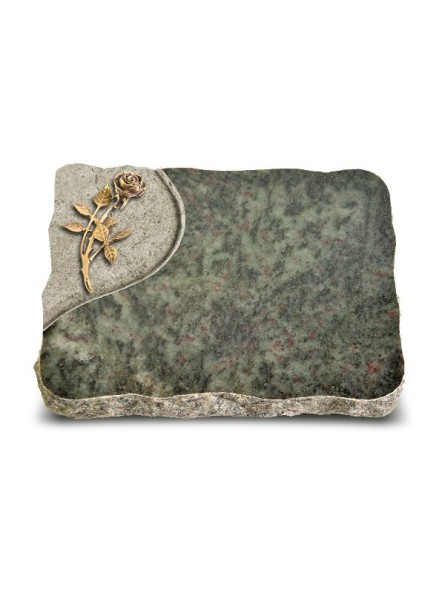 Grabplatte Tropical Green Folio Rose 6 (Bronze)
