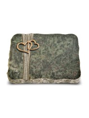 Grabplatte Tropical Green Strikt Herzen (Bronze)