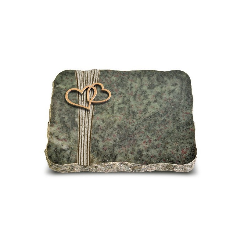 Grabplatte Tropical Green Strikt Herzen (Bronze)