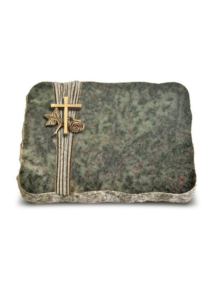 Grabplatte Tropical Green Strikt Kreuz 1 (Bronze)