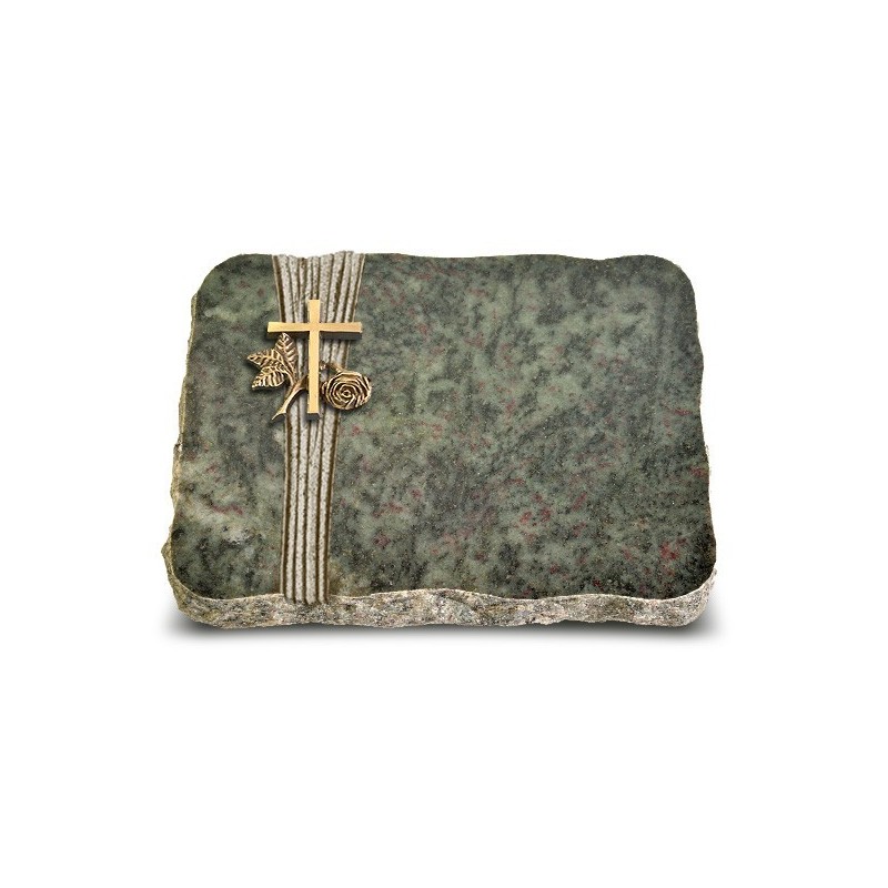 Grabplatte Tropical Green Strikt Kreuz 1 (Bronze)