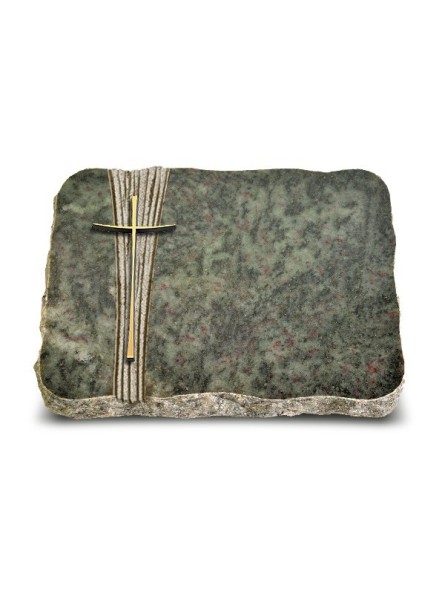 Grabplatte Tropical Green Strikt Kreuz 2 (Bronze)