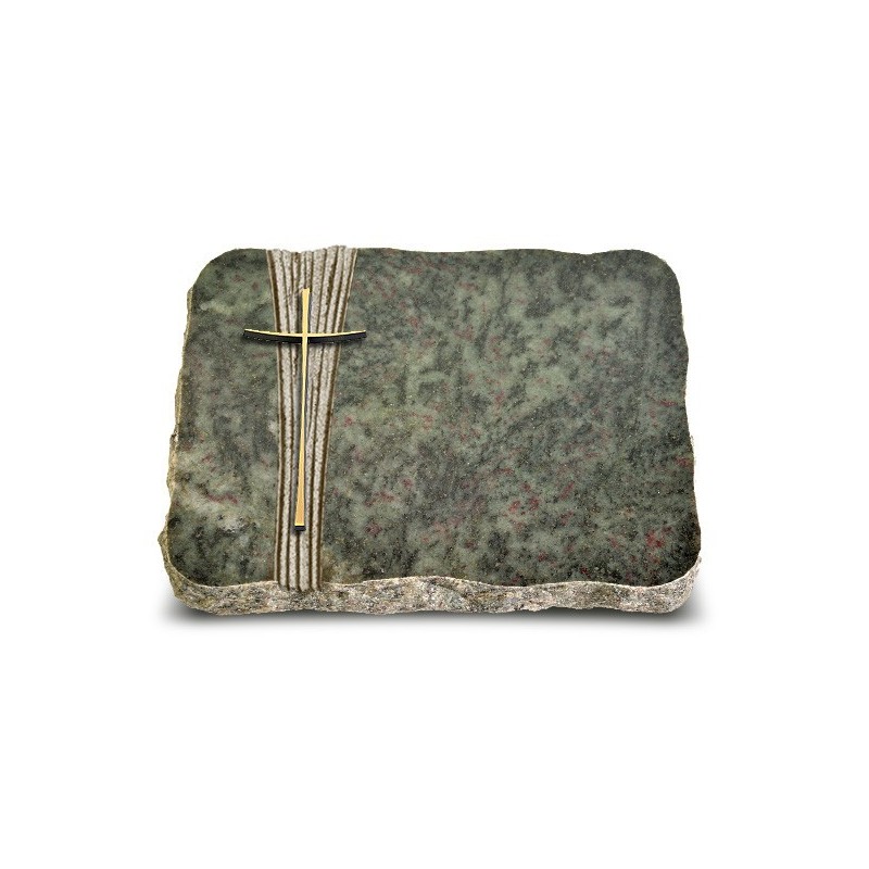 Grabplatte Tropical Green Strikt Kreuz 2 (Bronze)