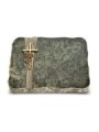 Grabplatte Tropical Green Strikt Kreuz/Rosen (Bronze)