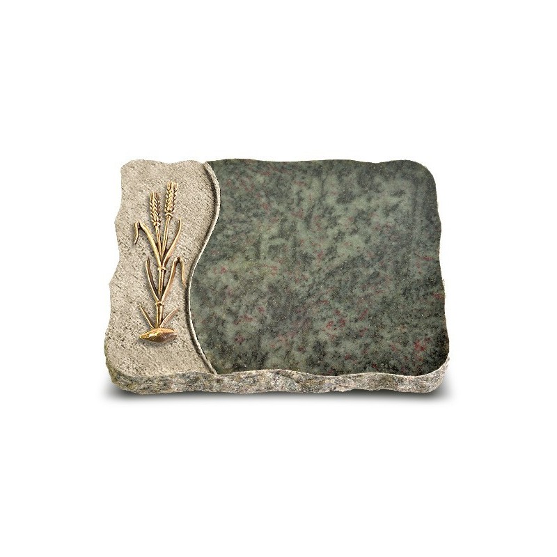Grabplatte Tropical Green Wave Ähren 2 (Bronze)