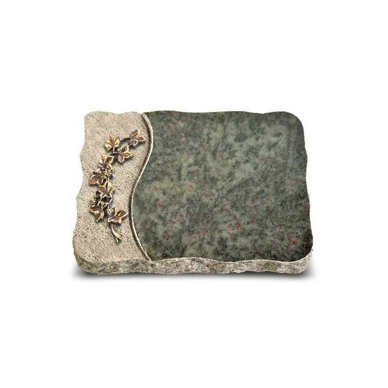 Grabplatte Tropical Green Wave Efeu (Bronze)