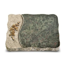 Grabplatte Tropical Green Wave Rose 5 (Bronze)