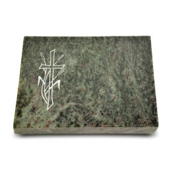 Grabtafel Tropical Green Pure Kreuz 4