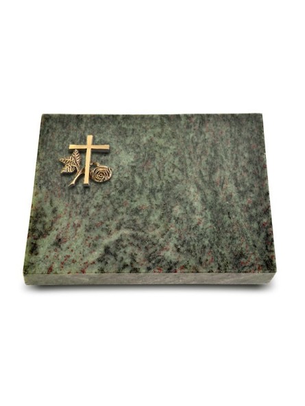 Grabtafel Tropical Green Pure Kreuz 1 (Bronze)