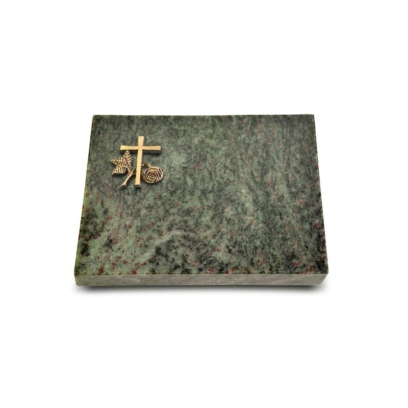 Grabtafel Tropical Green Pure Kreuz 1 (Bronze)