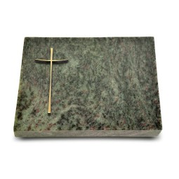 Grabtafel Tropical Green Pure Kreuz 2 (Bronze)