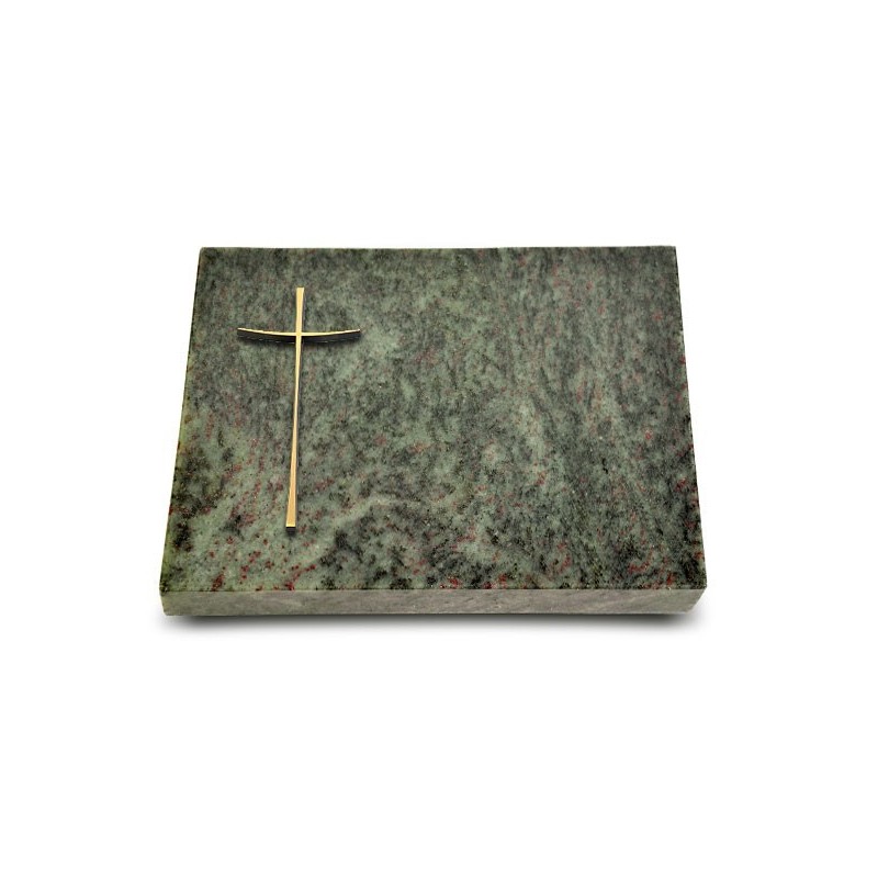 Grabtafel Tropical Green Pure Kreuz 2 (Bronze)