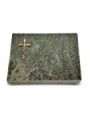 Grabtafel Tropical Green Pure Kreuz/Ähren (Bronze)