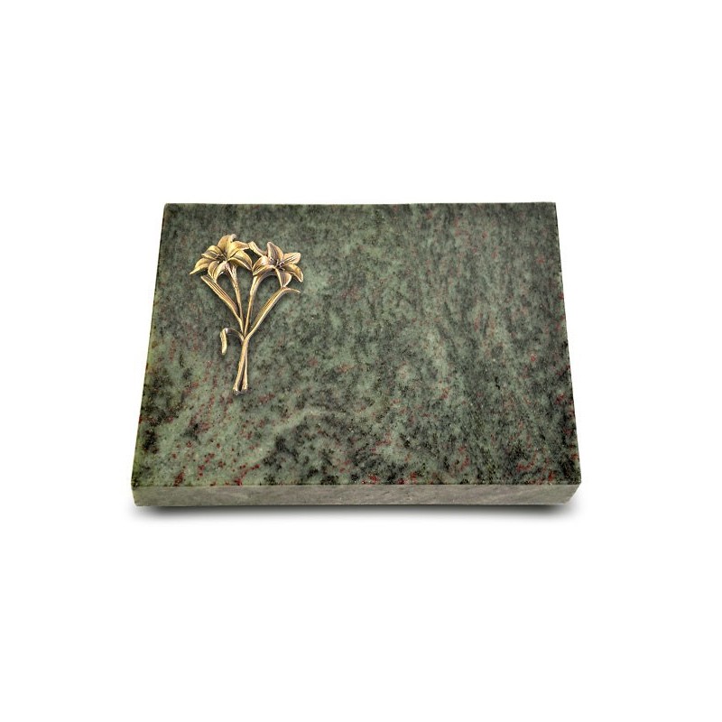 Grabtafel Tropical Green Pure Lilie (Bronze)