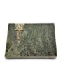 Grabtafel Tropical Green Delta Kreuz/Ähren (Bronze)
