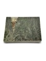 Grabtafel Tropical Green Delta Kreuz/Rose (Bronze)