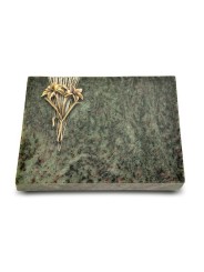 Grabtafel Tropical Green Delta Lilie (Bronze)