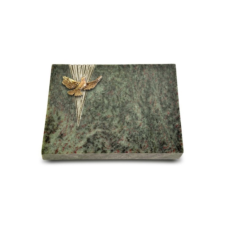 Grabtafel Tropical Green Delta Taube (Bronze)