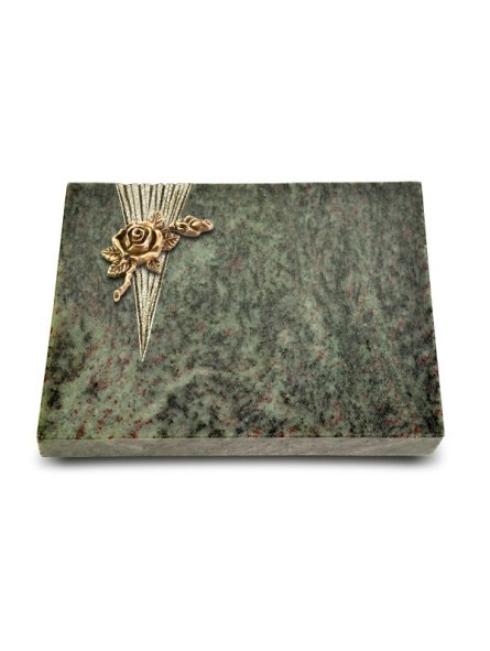 Grabtafel Tropical Green Delta Rose 1 (Bronze)