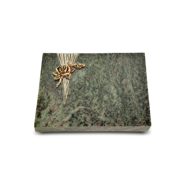 Grabtafel Tropical Green Delta Rose 1 (Bronze)