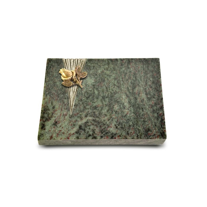 Grabtafel Tropical Green Delta Rose 3 (Bronze)