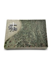 Grabtafel Tropical Green Folio Kreuz 1 (Alu)