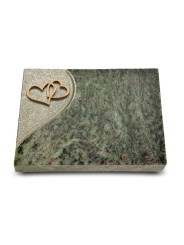 Grabtafel Tropical Green Folio Herzen (Bronze)