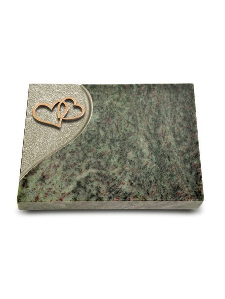 Grabtafel Tropical Green Folio Herzen (Bronze)