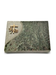 Grabtafel Tropical Green Folio Kreuz 1 (Bronze)