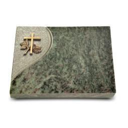 Grabtafel Tropical Green Folio Kreuz 1 (Bronze)
