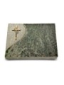 Grabtafel Tropical Green Folio Kreuz/Ähren (Bronze)