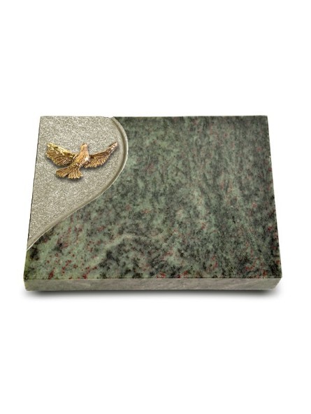 Grabtafel Tropical Green Folio Taube (Bronze)