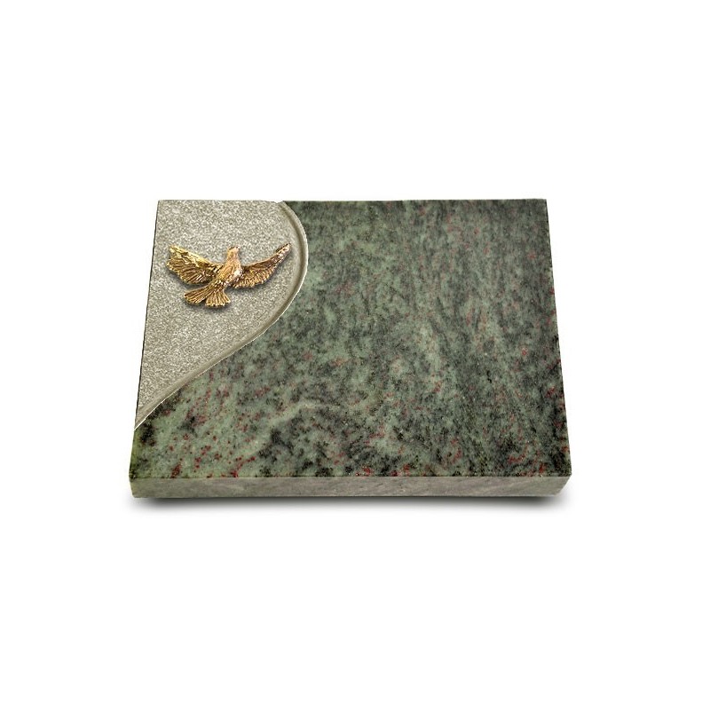 Grabtafel Tropical Green Folio Taube (Bronze)