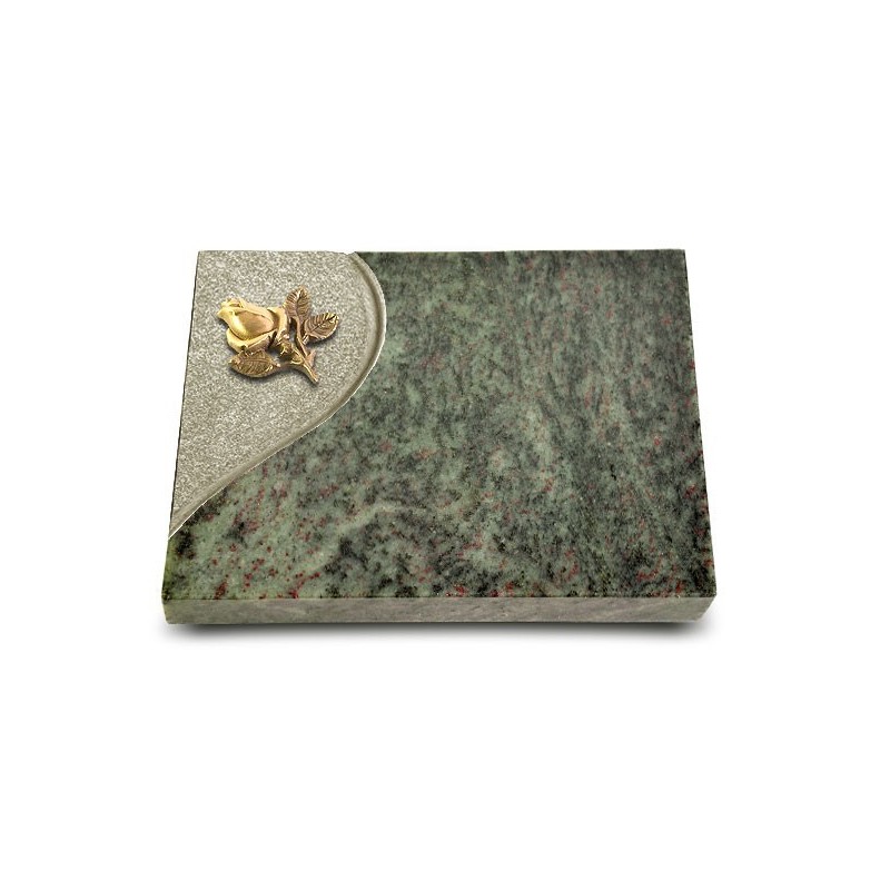 Grabtafel Tropical Green Folio Rose 3 (Bronze)