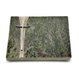 Grabtafel Tropical Green Strikt Kreuz 2 (Alu)