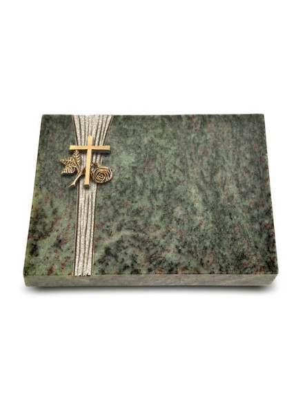 Grabtafel Tropical Green Strikt Kreuz 1 (Bronze)