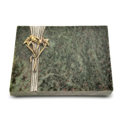 Grabtafel Tropical Green Strikt Lilie (Bronze)