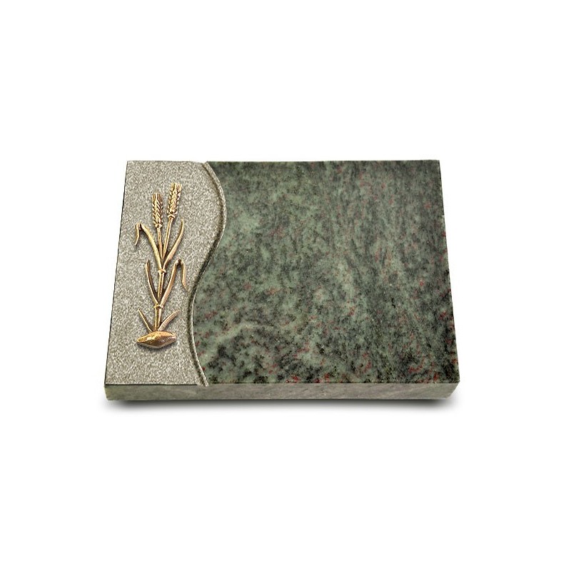 Grabtafel Tropical Green Wave Ähren 2 (Bronze)